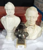 Bust of Nelson on plinth and two other items (3)