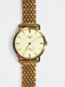 Gent's 1960's 9ct gold Longines wristwatch with subsidiary seconds dial,