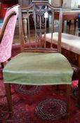 Sheraton style dining chair with swag and pierced back,