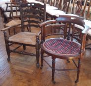 Edwardian mahogany tub chair with splatback, upholstered seat,