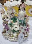 Meissen porcelain figure group of four children in circle,
