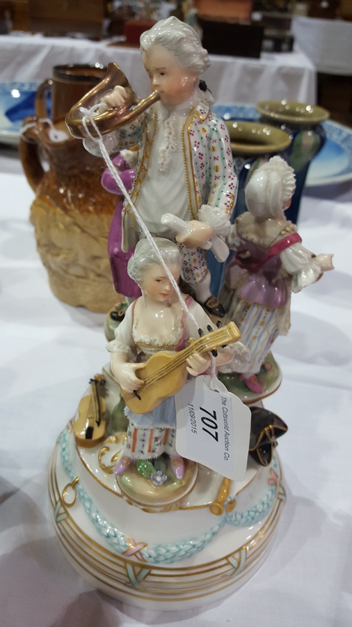 Vienna porcelain figure group of children playing instruments,