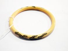 Quantity jewellery to include Oriental ivory bangle, carved and decorated with monkey,