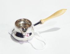 Victorian silver brandy warmer with turned ivory handle, maker Richard Silbey, London 1871,