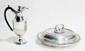 Silver plated pedestal hot water jug,