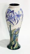 Moorcroft vase, inverse baluster shape, painted with blue flowers and ladybirds, dated 2005 to base,