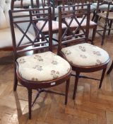 Pair of cross splat chairs with cross supports,