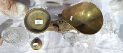 Set of W Brecknell Limited scales with weights and glassware