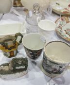 Victorian pottery mug, Oriental porcelain beaker,