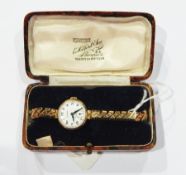 Lady's gold-coloured metal Peerex wristwatch with subsidiary seconds dial,