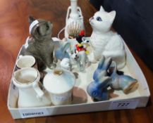 Two Beswick cats, Wade model "The Tramp",