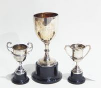 Silver trophy, London 1930, on stand and two smaller, each engraved "MPSC",