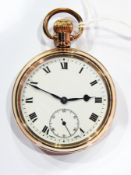 Dennison gold plated open-faced pocket watch,