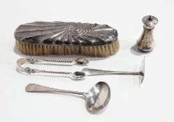 Victorian silver-backed brush of stylised wavy design, Birmingham 1896,