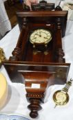 German carved and stained wood drop dial wall clock,