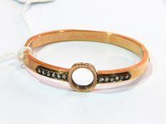 Victorian rose gold and diamond bangle,