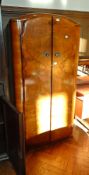 Mid twentieth century walnut veneer wardrobe,