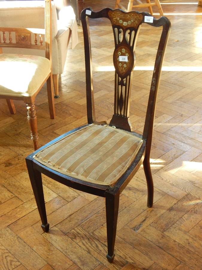 Edwardian inlaid bedroom chair