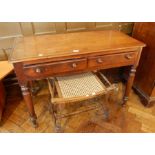 A Victorian mahogany side table with moulded edge top above two short frieze drawers,