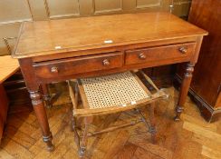 A Victorian mahogany side table with moulded edge top above two short frieze drawers,