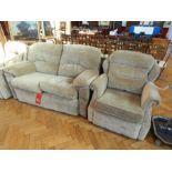 G-Plan 3-piece suite comprising 2-seater sofa and pair of matching arm chairs with loose cushion