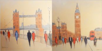 Jon Barker
Pair colour prints
"Big Ben" and "Tower Bridge", signed and dated 2011, unframed,