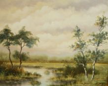 Ernest 
Oil on canvas
Marshland scene,