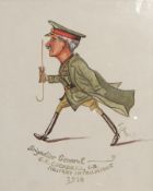 L Hunt (20th century) 
Watercolour drawing
Caricature figure of Brigadier General G K Cockerill