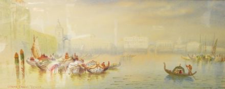 Late 19th century watercolour 
"The Grand Canal, Venice", indistinctly signed,