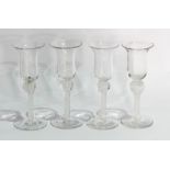 Set of four opaque Georgian style twist-stem glasses