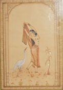 19th century Indian school
Watercolour drawing
Exotic dancer with crane bird,