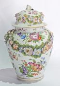 Marcolini Meissen porcelain vase and cover, ovoid, floral spray painted,