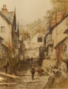 Henry G Walker
Soft ground coloured etching
"Clovelly" with figures and donkeys, 24.