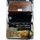 Drawing set, quantity of early 20th century coins,