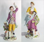 Pair porcelain figures of shepherd and shepherdess,