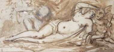 Angelika Kauffman (1741-1807) (attrib.)
Pen and wash
Allegorical female nude with cherubs, sepia,