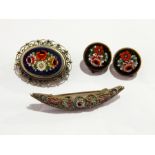 Micromosaic brooch, crescent-shaped, another,