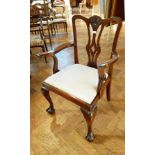 Set of eight Chippendale style mahogany dining chairs,