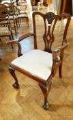 Set of eight Chippendale style mahogany dining chairs,