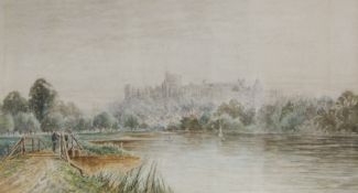 19th century English School
Watercolour
A view of Windsor Castle from across The Thames, unsigned,