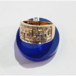 9ct gold set diamond Greek motif ring