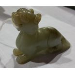 Oriental carved jade lion,