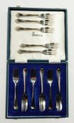 A set of six silver cake forks, Sheffield 1941 together with five further silver cake forks,