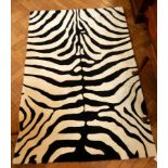 A zebra print carpet,