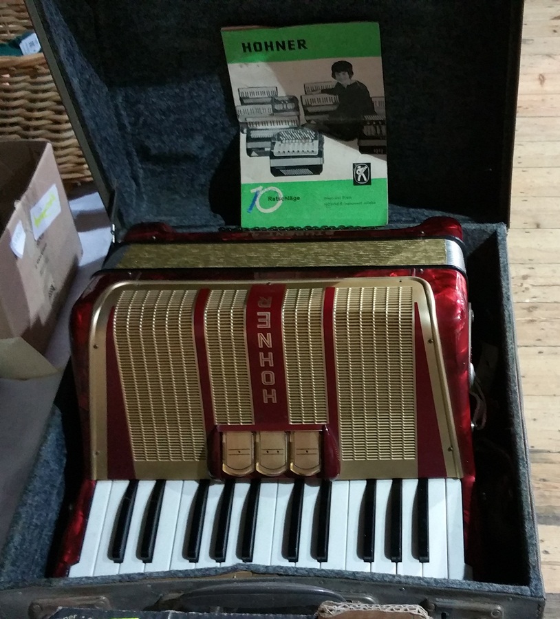 Hohner piano accordion in case