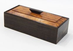 Christopher Vickers Arts & Crafts style trinket box, rectangular with chamfered edge to the lid,