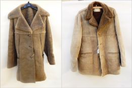 Mushroom-coloured sheepskin jacket and a Morley's faux-sheepskin jacket