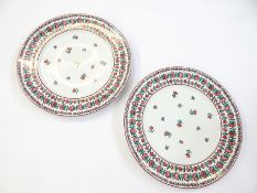 Pair Haviland Limoges porcelain plates designed by Givenchy,
