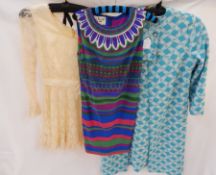 A Louis Feraud 1960's mini dress in psychedelic aztec style pattern,