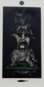 Roger Harris (XX) 
Artists proof print 
"Tree of Life", a pyramid of animals and female figure,
